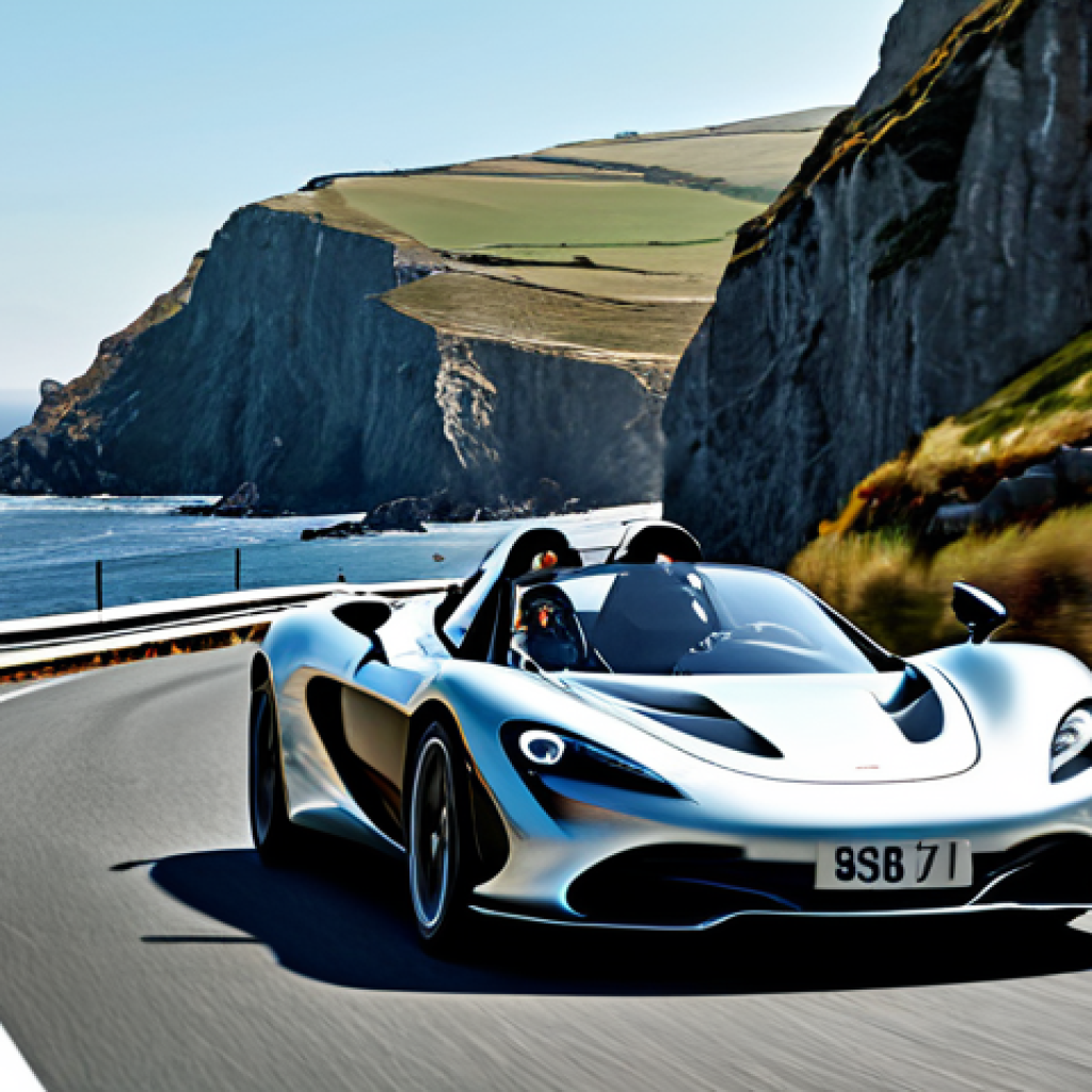 McLaren Elva - Open-Air Thrill**

"A McLaren Elva speeding down a coastal road, sunlight reflecting off its carbon fiber body, fully clothed driver wearing a racing helmet, scenic background with ocean and cliffs, appropriate attire, safe for work, perfect anatomy, natural proportions, professional automotive photography, high quality, realistic rendering, family-friendly."

**