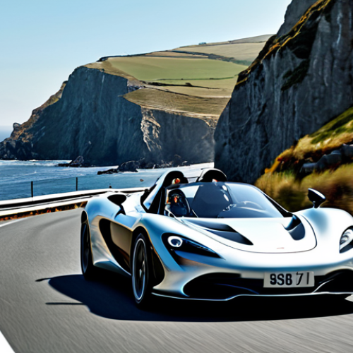 McLaren Elva - Open-Air Thrill**

"A McLaren Elva speeding down a coastal road, sunlight reflecting off its carbon fiber body, fully clothed driver wearing a racing helmet, scenic background with ocean and cliffs, appropriate attire, safe for work, perfect anatomy, natural proportions, professional automotive photography, high quality, realistic rendering, family-friendly."

**