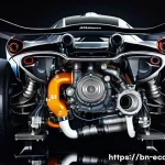 Home 18 맥라렌 P1의 중고차 가치 평가 - A detailed, hyper-realistic close-up of a McLaren P1’s hybrid V8 engine and powertrain system, showc...