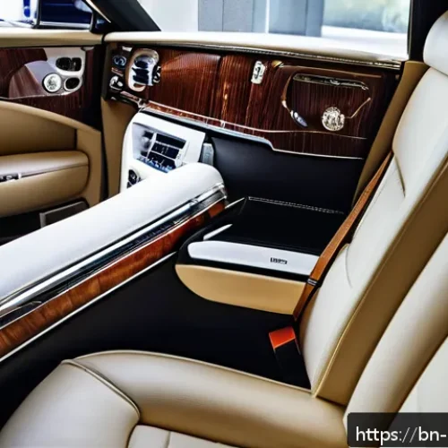 Home 29 롤스로이스 팬텀의 소모품 관리 팁 - A luxurious Rolls-Royce Phantom interior scene focusing on the pristine beige leather seats being ca...